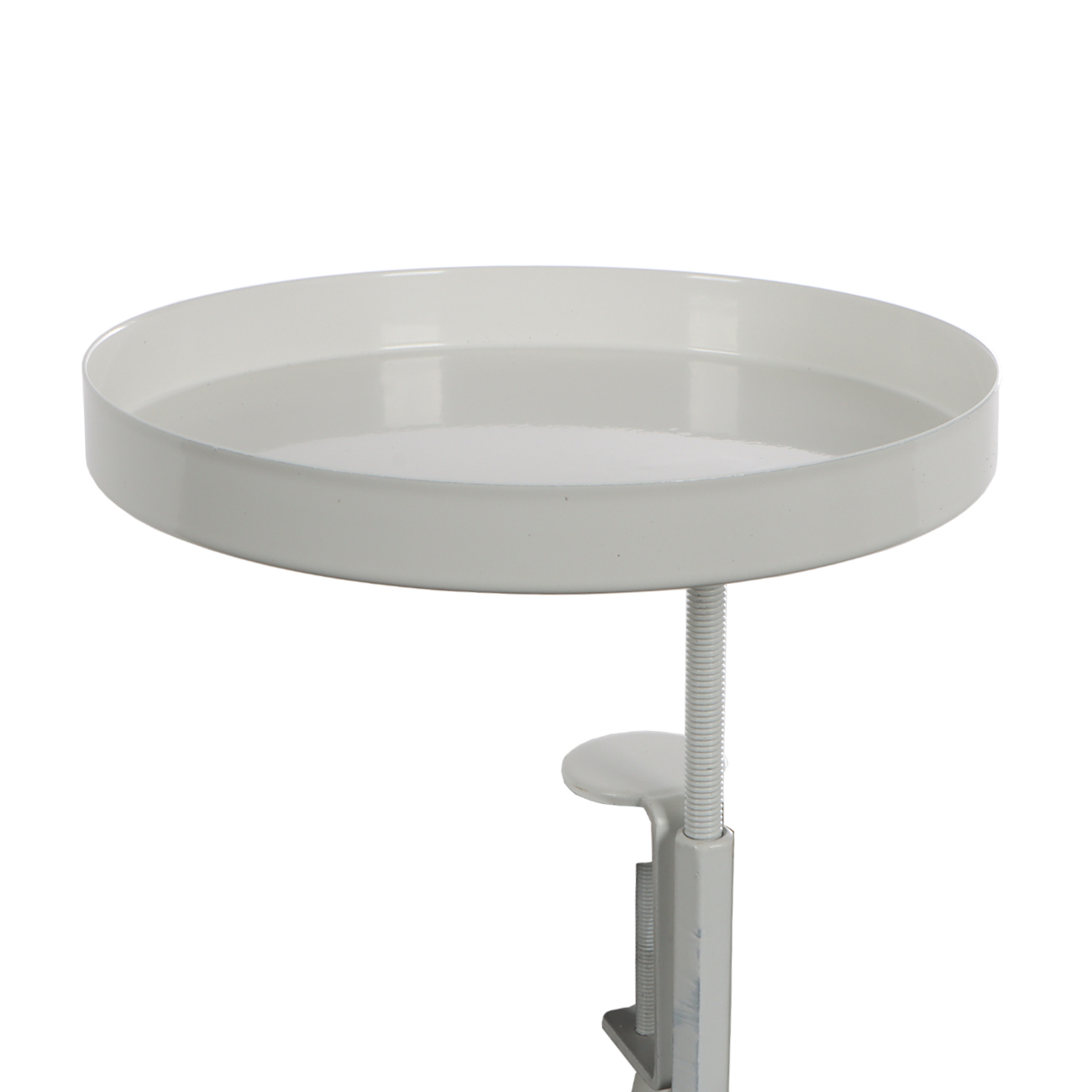 Metal tray round white