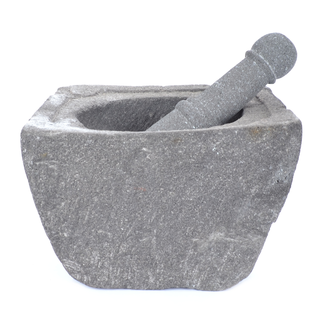 square mortar with pestle