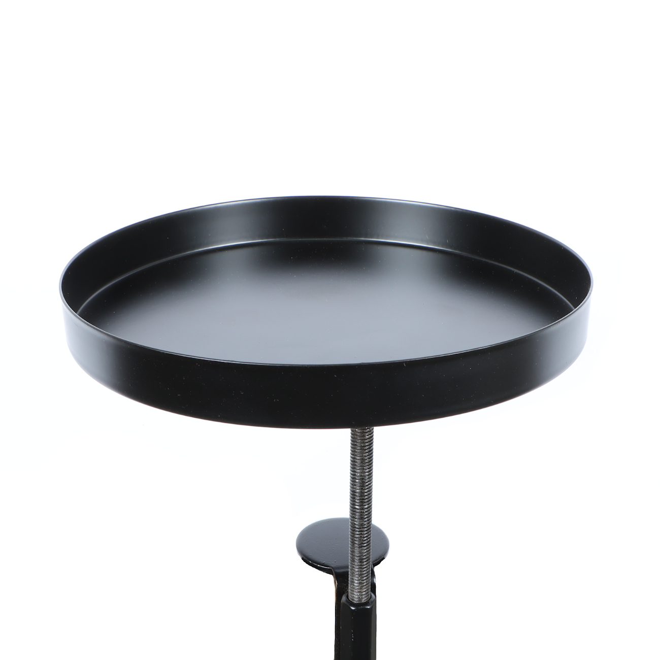 Metal tray round black