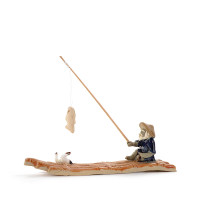 Bamboo float with Fisherman